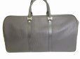 Photo2: BVLGARI Black PVC Leather Boston Bag Duffle Bag Gym Bag Travel Bag #8821 (2)