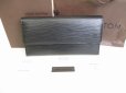 Photo1: LOUIS VUITTON Epi Black Leather Trifold Long Wallet International #8824 (1)