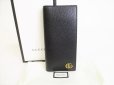 Photo1: GUCCI Marmont G Black Leather Bifold Long Wallet Purse #8838 (1)