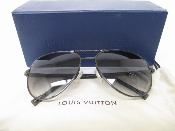 Photo1: LOUIS VUITTON Damier Graphite Sunglasses Eye Wear Conspiration Pilot #8847