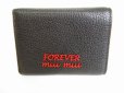 Photo2: miumiu Black Leather Madras Forever Trifold Wallet Compact Wallet #8851 (2)