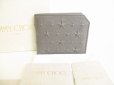 Photo1: Jimmy Choo Embossed Stars Gray Leather Bifold Wallet Compact Wallet #8854 (1)