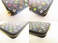 Photo7: LOUIS VUITTON Multi-color Black Leather Round Zip Zippy Wallet #8880