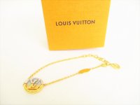LOUIS VUITTON LV Circle Medallion Gold Platd L TO V Bracelet #8884