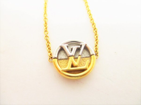 Photo2: LOUIS VUITTON LV Circle Medallion Gold Platd L TO V Bracelet #8884