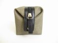 Photo4: BVLGARI Khaki PVC Black Leather Pouch #8889