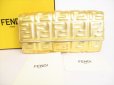 Photo1: FENDI Gold Leather Flap Long Wallet Continental Wallet #8903 (1)