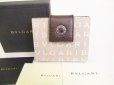 Photo1: BVLGARI Logo Mania Beige Canvas Brown Leather Bifold Wallet #8905 (1)