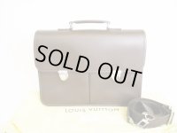LOUIS VUITTON Taiga Grizzly Leather Briefcase Business Bag w/Strap Anton #8908