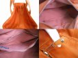 Photo8: HERMES Orange Canvas Leather Hand Bag Purse Acapulco MM #8911
