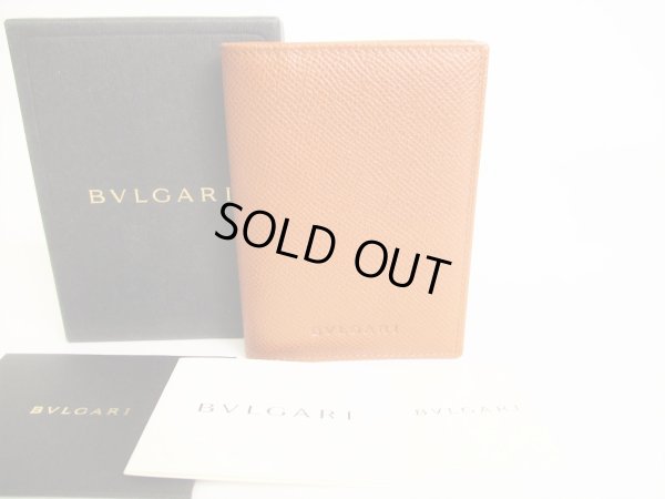 Photo1: BVLGARI Logo Brown Leather Business Card Case Card Holder #8917