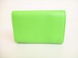 Photo2: BALENCIAGA Lime Green Leather Trifold Mini Wallet #8918 (2)