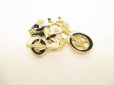 Photo4: CHANEL Vintage CC Logo Mademoiselle Motor Bike Motif Brooch #8935