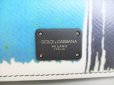 Photo10: DOLCE&GABBANA Light Blue Navy Blue Multicolor Leather Bifold Wallet #8940