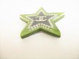 Photo4: CHANEL CC Logo Green Black Plastic Star Motif Brooch #8949