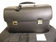 Photo1: BVLGARI Black PVC Leather Briefcase Business Bag #8955 (1)