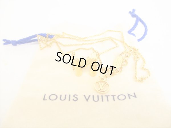 Photo1: LOUIS VUITTON Gold Plated LV & ME Necklace Letter M #8959