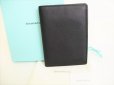 Photo1: Tiffany&Co. Black Leather Passport Holder Notebook Holders #8961 (1)