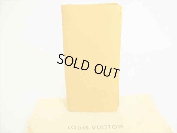 Photo1: LOUIS VUITTON Yellow Taurillon Leather Portefeuille Brazza Wallet #8962