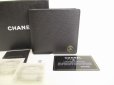 Photo1: CHANEL CC Logo Black Leather Bifold Wallet Compact Wallet #8968 (1)