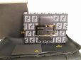 Photo1: FENDI Gray Zucca Canvas Black Leather Bifold Wallet Compact Wallet #8970 (1)