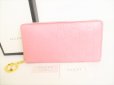 Photo1: GUCCI Guccissima Pink Leather Round Zip Long Wallet #8972 (1)