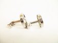 Photo4: LOUIS VUITTON Monogram Flower Silver Steel LV Catch Cufflinks #8980