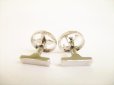 Photo5: LOUIS VUITTON Monogram Flower Silver Steel LV Catch Cufflinks #8980