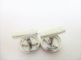 Photo7: LOUIS VUITTON Monogram Flower Silver Steel LV Catch Cufflinks #8980