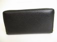 Photo2: GUCCI Interlocking G Black Leather Round Zip Long Wallet #8983 (2)