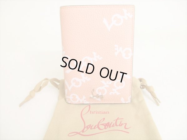 Photo1: Christian Louboutin Light Pink Leather Passport Holder ID Holders #8984