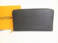 Photo1: LOUIS VUITTON Epi Black Leather Zippy Organizer Round Zip Wallet #8985 (1)