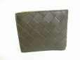 Photo2: BOTTEGA VENETA Moss Green Yellow Leather Bifold Wallet Compact Wallet #8996 (2)