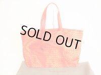 BOTTEGA VENETA Intrecciolusion Orange Nylon Tote Bag Shoppers Bag Purse #8998