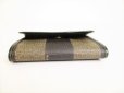 Photo5: FENDI Pecan Canvas Black Leather Trifold Wallet Compact Wallet #9003