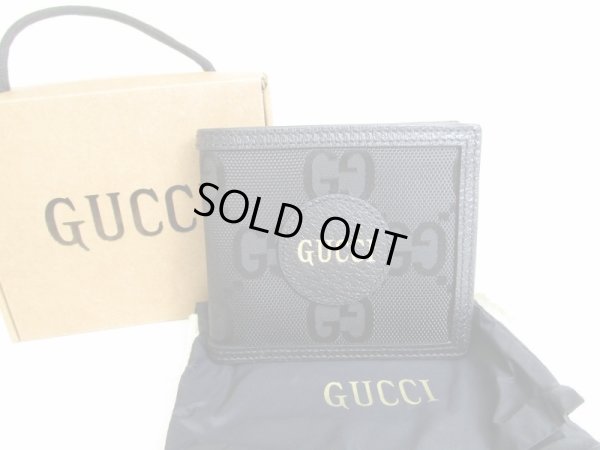 Photo1: GUCCI Off The Grid Black Nylon Leather Bifold Wallet #9006