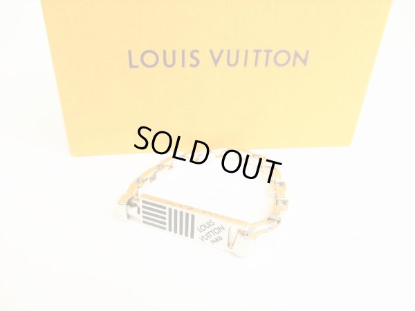 Photo1: LOUIS VUITTON Damier Colors Silver Metal Bangle Bracelet #9009