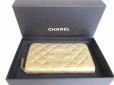 Photo12: CHANEL Gold Leather Round Zip Mini Wallet Card Case #9012
