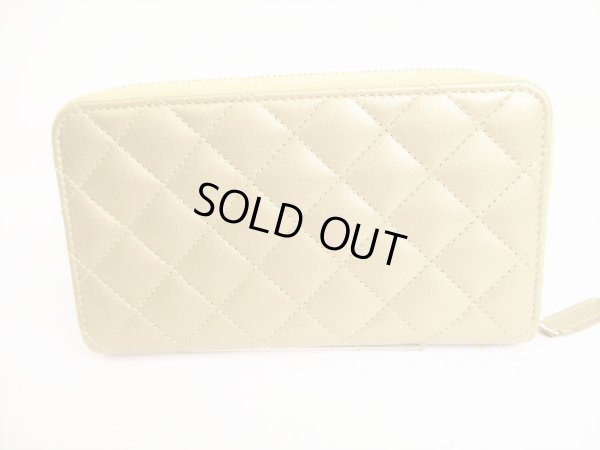 Photo2: CHANEL Gold Leather Round Zip Mini Wallet Card Case #9012