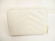 Photo2: Saint Laurent Paris YSL Motif White Leather Bifold Wallet #9022 (2)