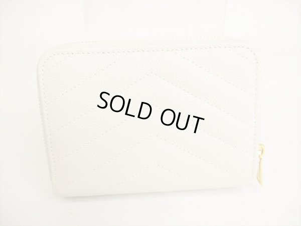 Photo2: Saint Laurent Paris YSL Motif White Leather Bifold Wallet #9022