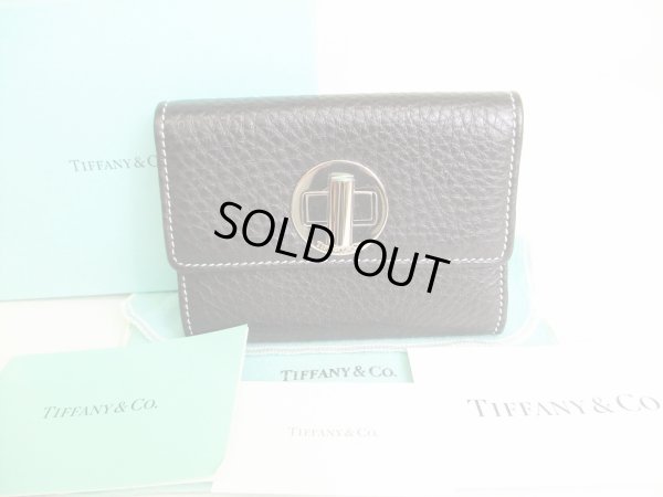 Photo1: Tiffany & Co. Black Leather Card Holder #9027