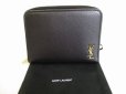 Photo1: Saint Laurent Paris YSL Tinny Monogram Black Leather Bifold Wallet #9031 (1)