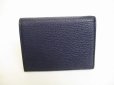 Photo2: miumiu Navy Blue Leather Madras Bifold Wallet Compact Wallet #9038 (2)