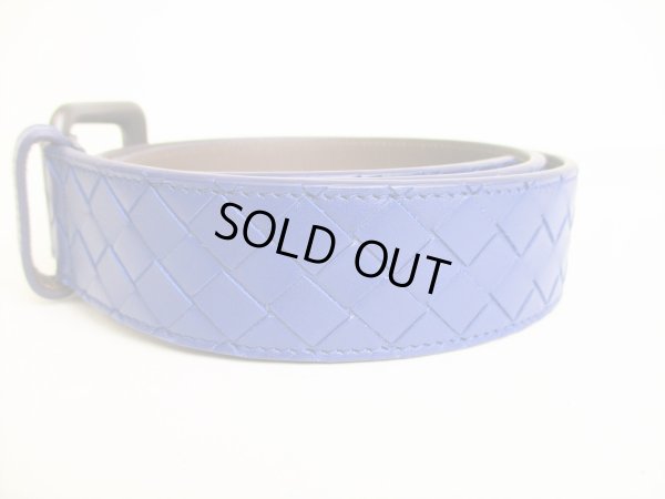 Photo2: BOTTEGA VENETA Blue Leather Belt Waist Size 75-87 M #9040