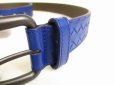 Photo11: BOTTEGA VENETA Blue Leather Belt Waist Size 80-92 M #9041
