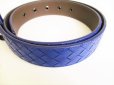 Photo9: BOTTEGA VENETA Blue Leather Belt Waist Size 80-92 M #9041