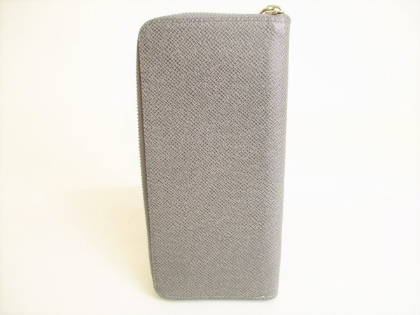 Photo2: LOUIS VUITTON Taiga Gray Leather Zippey Wallet Vertical #9046