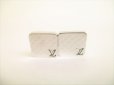 Photo2: LOUIS VUITTON Silver Stainless Steel Champs Elysees Cufflinks Cuffs #9053 (2)