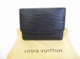 Photo1: LOUIS VUITTON Epi Black Leather Trifold Card Holder #9057 (1)